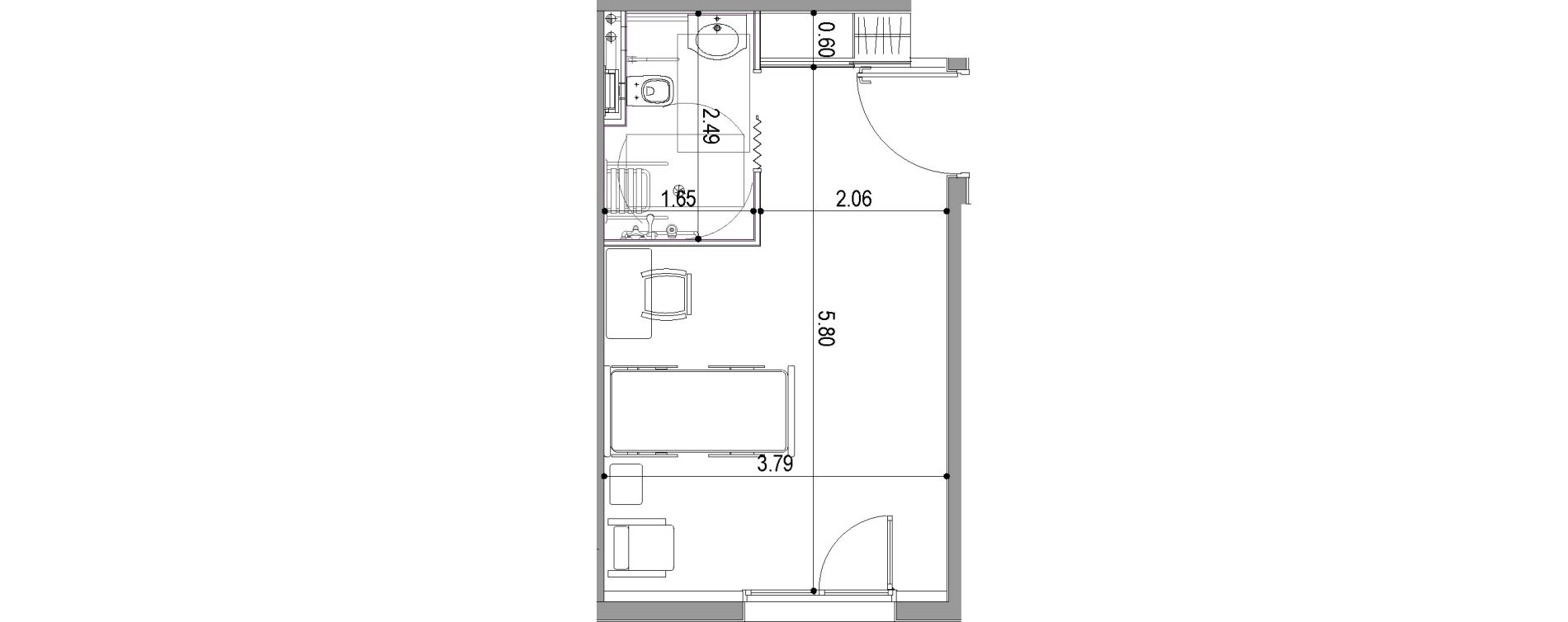 Chambre de 23,34 m2 &agrave; Villeneuve-Sur-Lot Centre