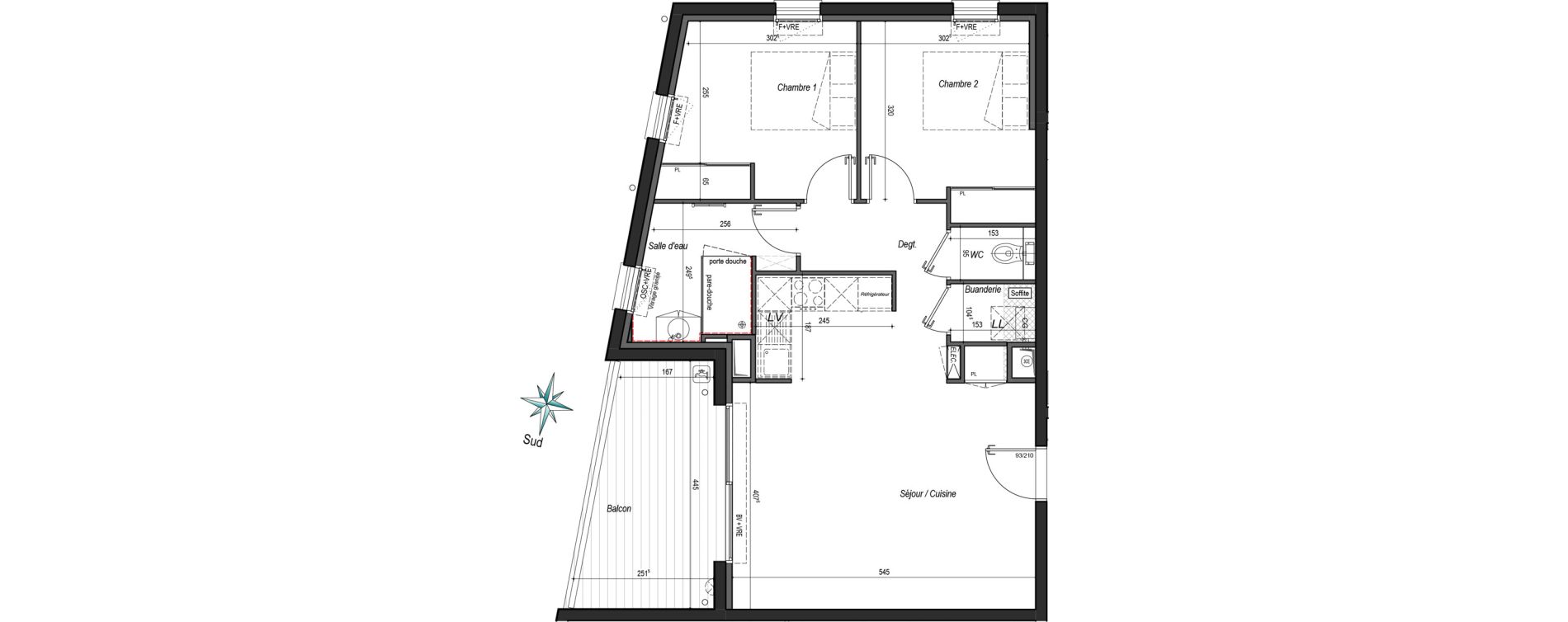 Appartement T3 de 62,26 m2 à Anglet St-jean