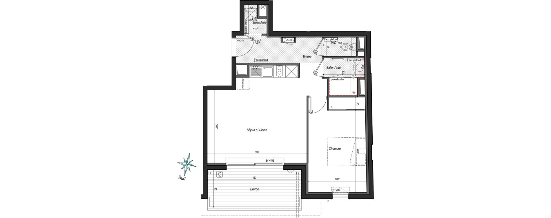 Appartement T2 de 47,79 m2 &agrave; Anglet St-jean