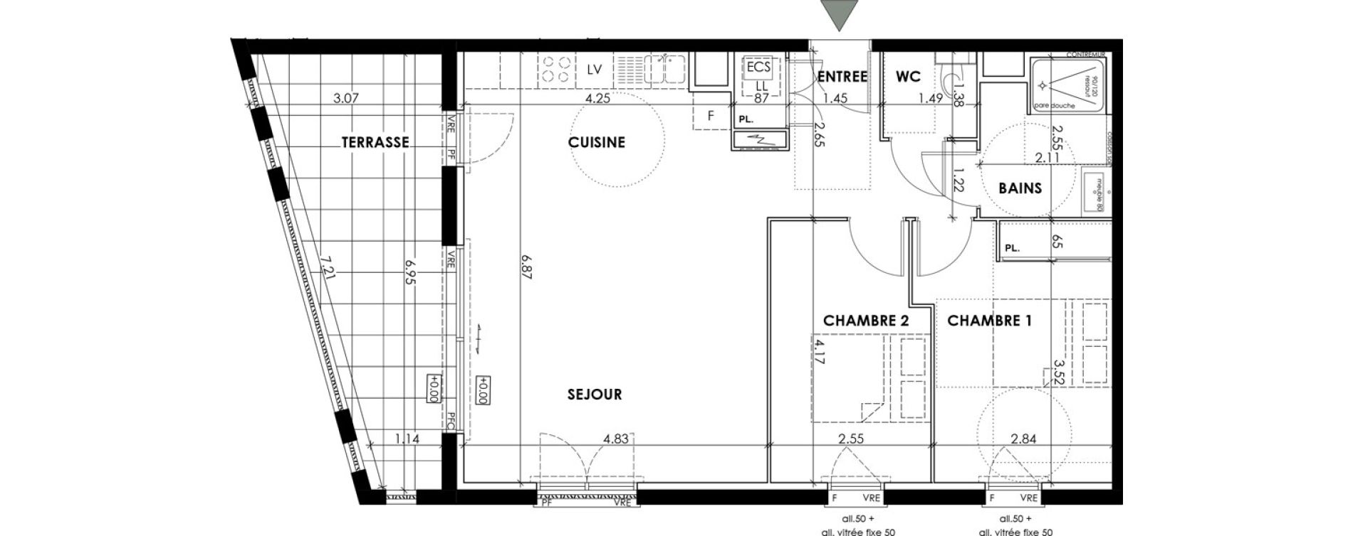 Appartement T3 de 68,33 m2 &agrave; Anglet Dous bos