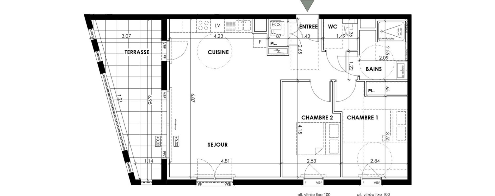 Appartement T3 de 67,86 m2 &agrave; Anglet Dous bos