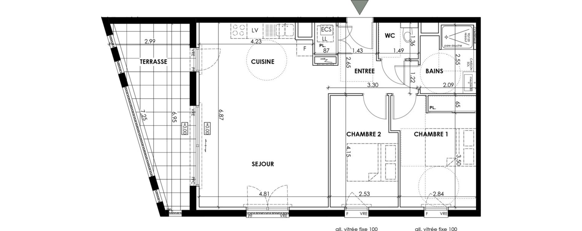 Appartement T3 de 67,86 m2 &agrave; Anglet Dous bos