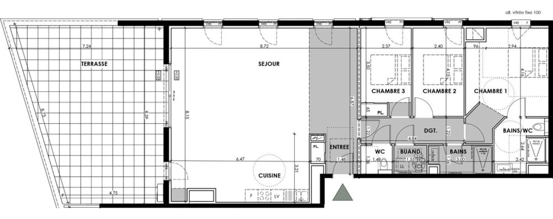Appartement T4 de 123,59 m2 &agrave; Anglet Dous bos