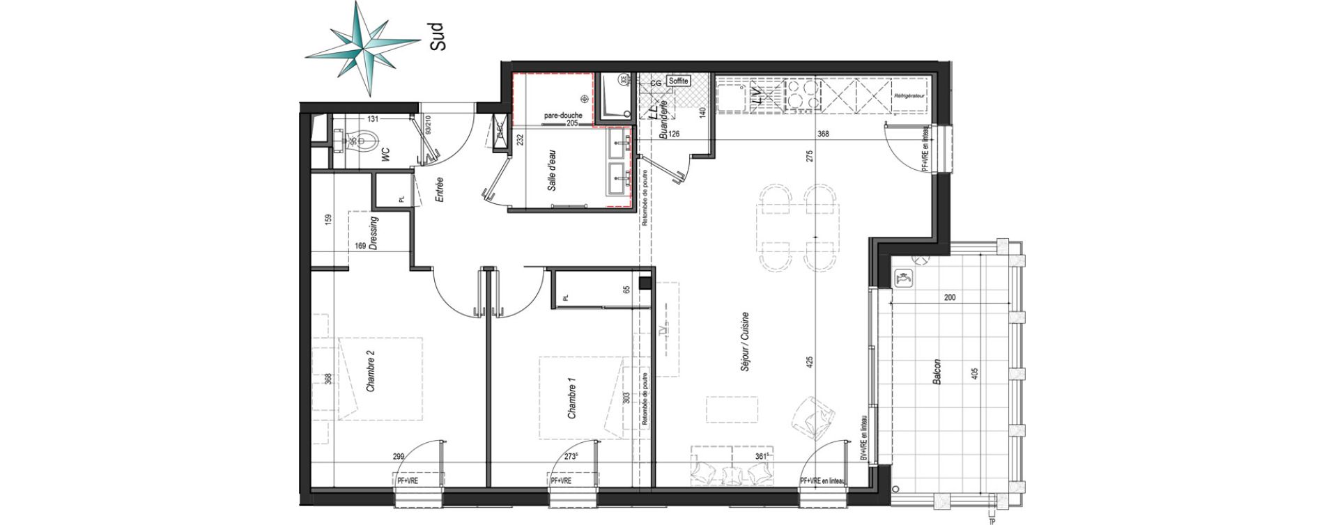 Appartement T3 de 64,54 m2 &agrave; Anglet Les 5 cantons