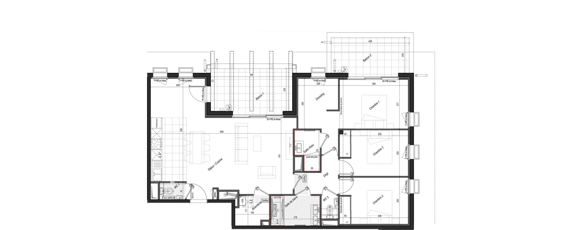 Appartement T4 de 95,70 m2 &agrave; Anglet Les 5 cantons