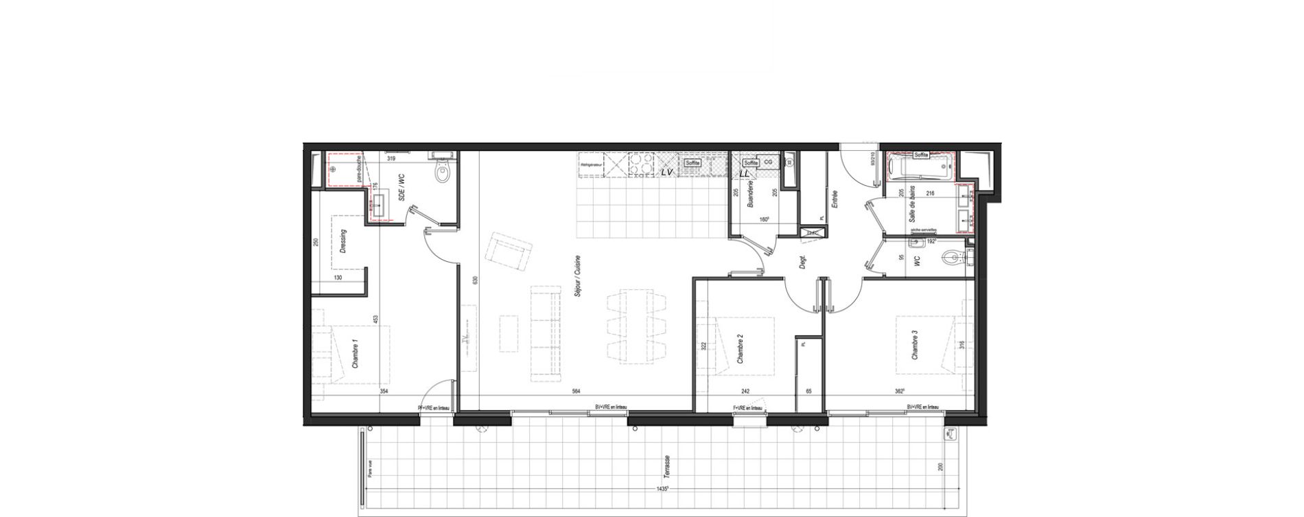 Appartement T4 de 97,37 m2 &agrave; Anglet Les 5 cantons