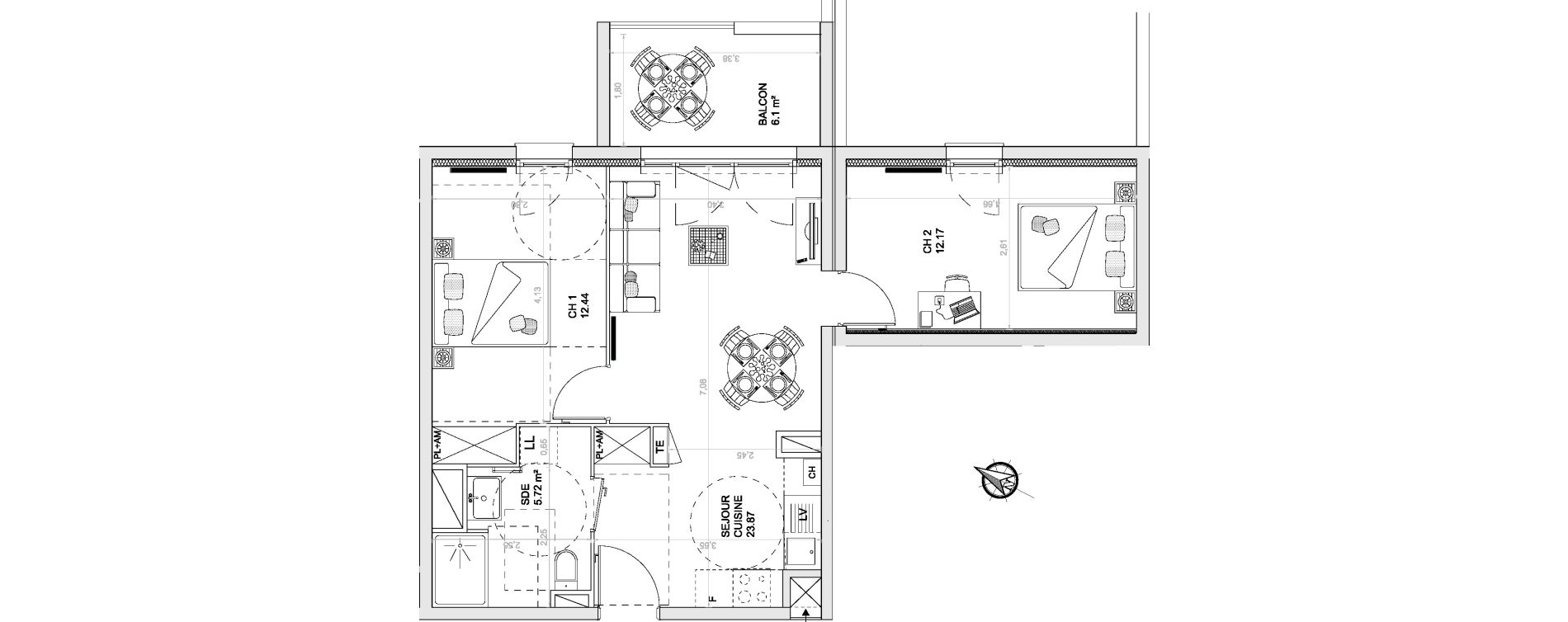 Appartement T3 de 54,20 m2 &agrave; Anglet Centre