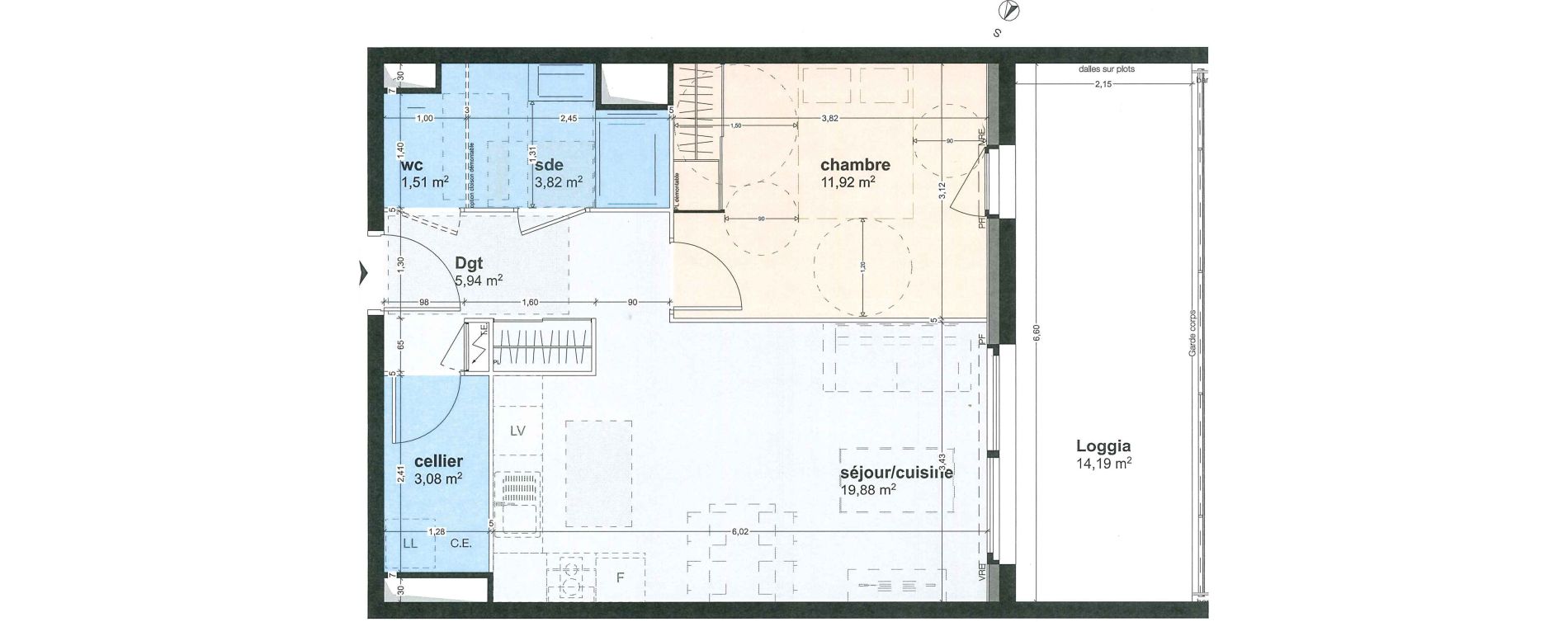 Appartement T2 de 46,15 m2 &agrave; Anglet Quintaou