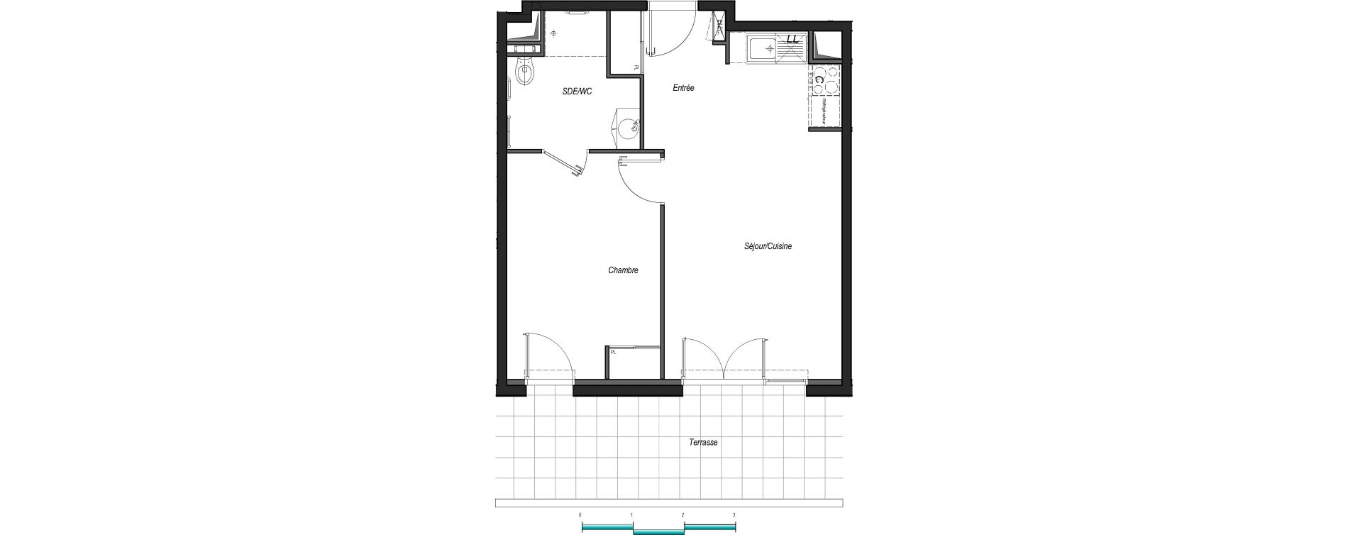 Appartement T2 de 44,05 m2 &agrave; Anglet Les 5 cantons