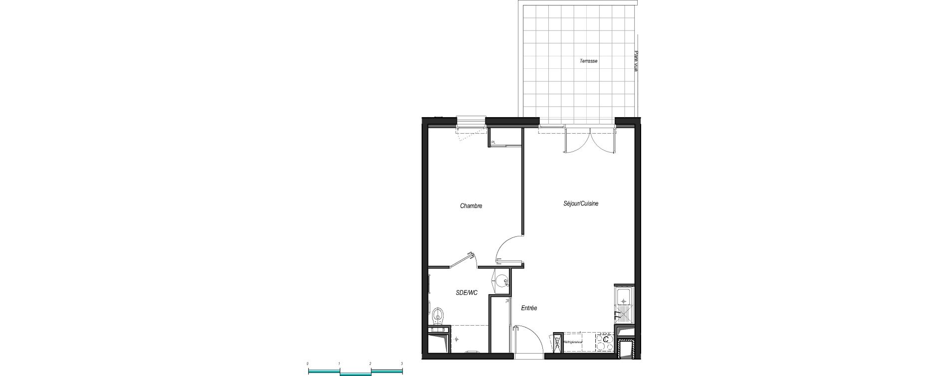 Appartement T2 de 45,29 m2 &agrave; Anglet Les 5 cantons