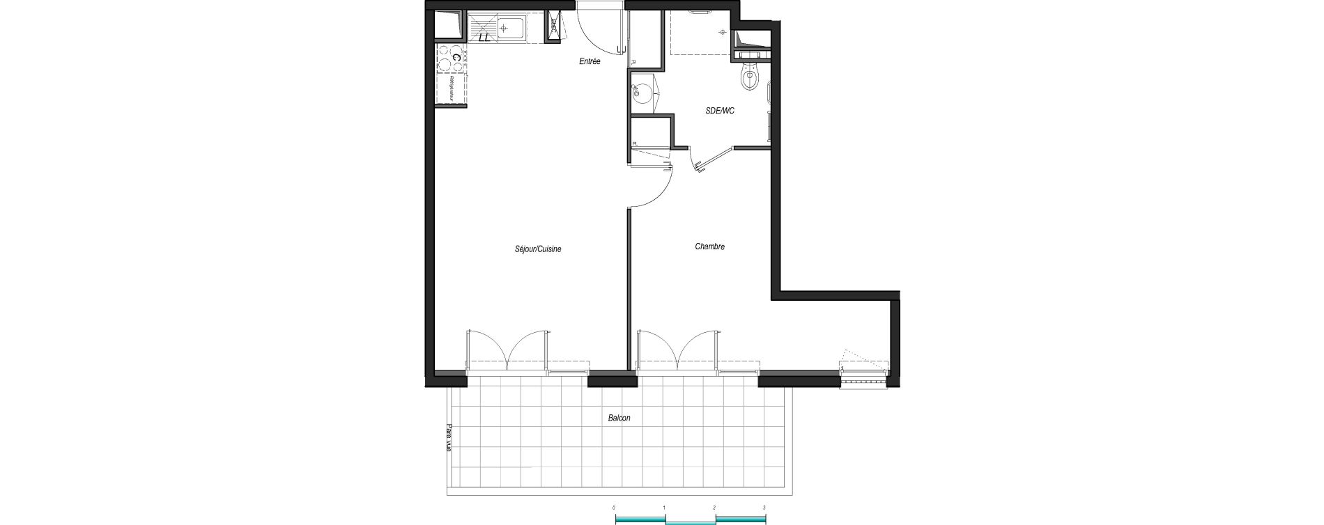 Appartement T2 de 49,35 m2 &agrave; Anglet Les 5 cantons