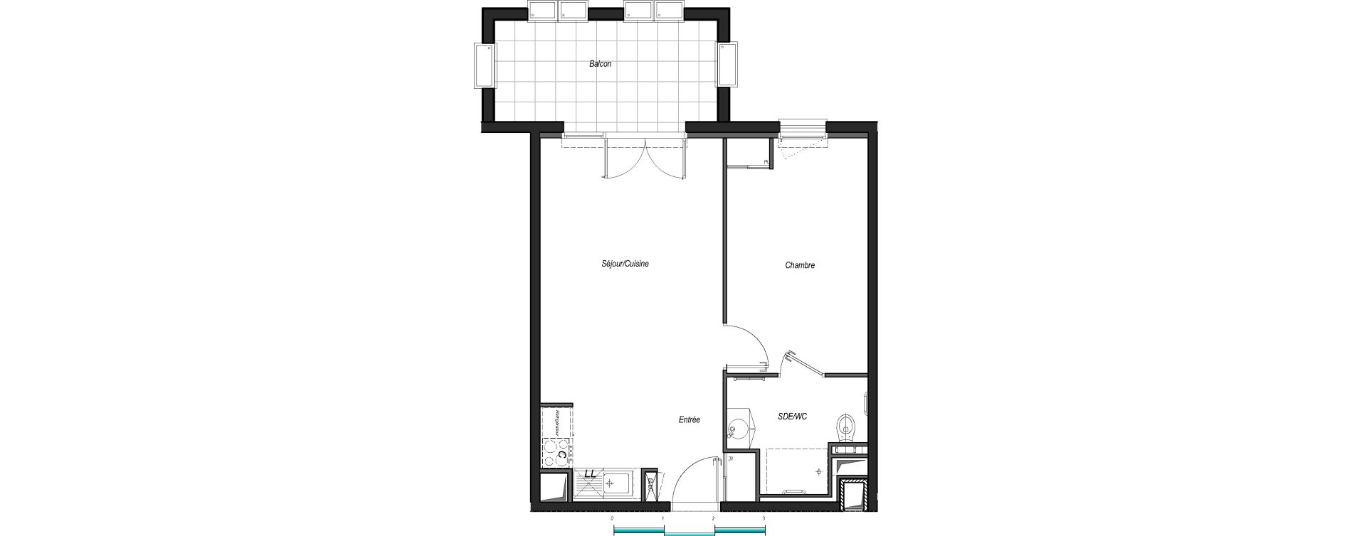 Appartement T2 de 44,25 m2 &agrave; Anglet Les 5 cantons