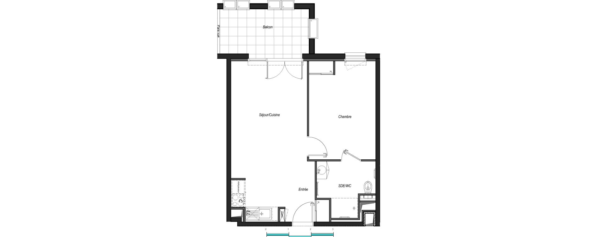 Appartement T2 de 44,15 m2 &agrave; Anglet Les 5 cantons