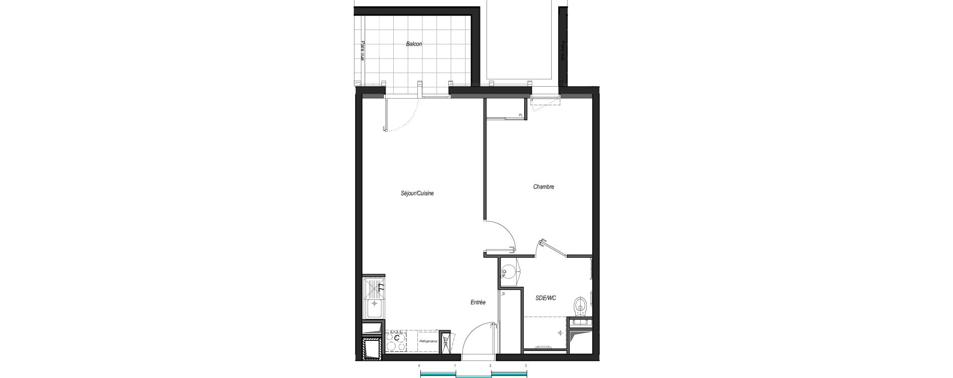 Appartement T2 de 44,22 m2 &agrave; Anglet Les 5 cantons