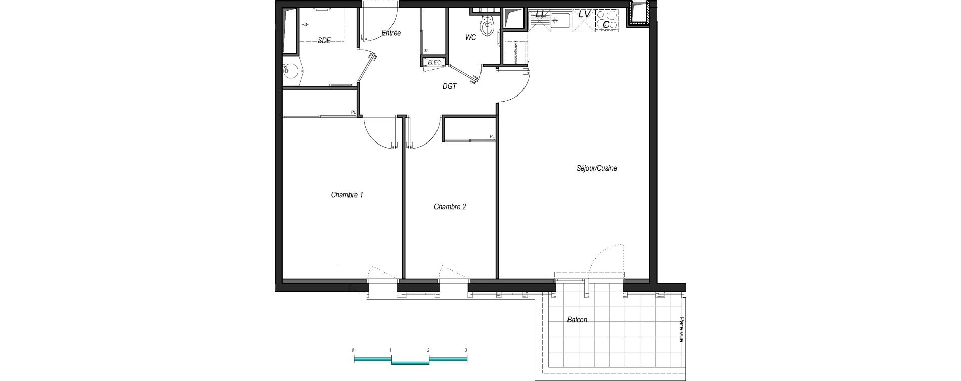 Appartement T3 de 66,83 m2 &agrave; Anglet Les 5 cantons