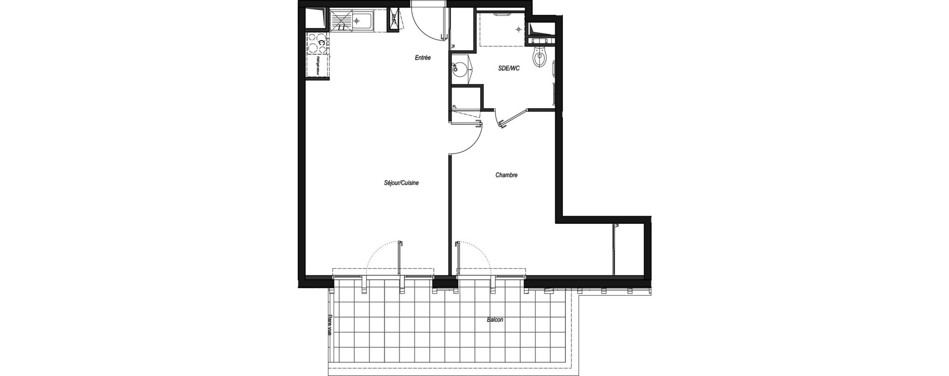 Appartement T2 de 49,15 m2 &agrave; Anglet Les 5 cantons