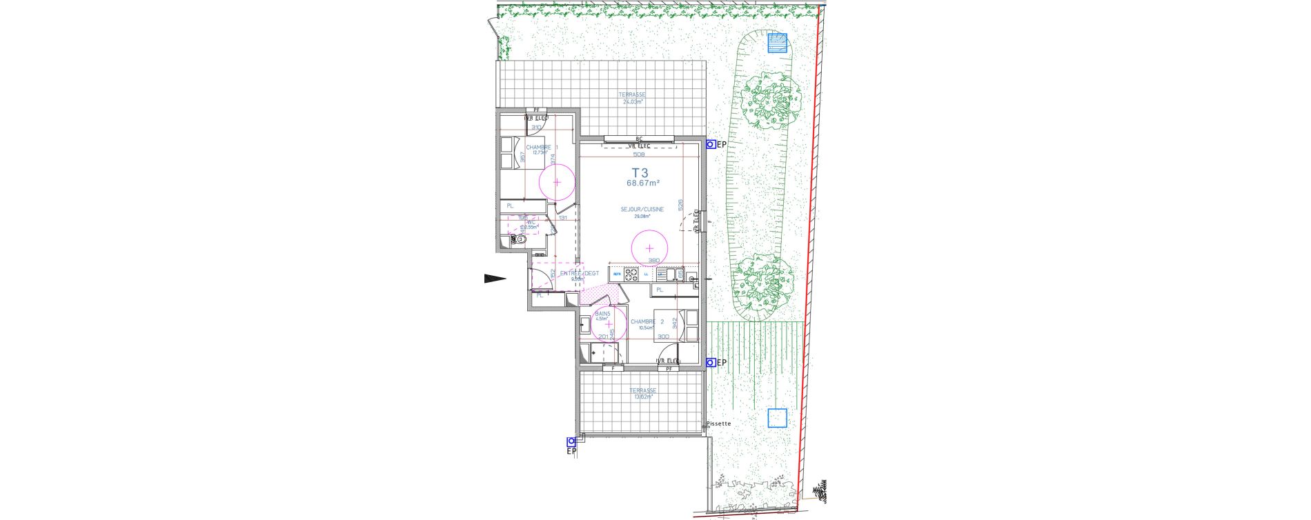 Appartement T3 de 68,67 m2 &agrave; Anglet Quatre cantons