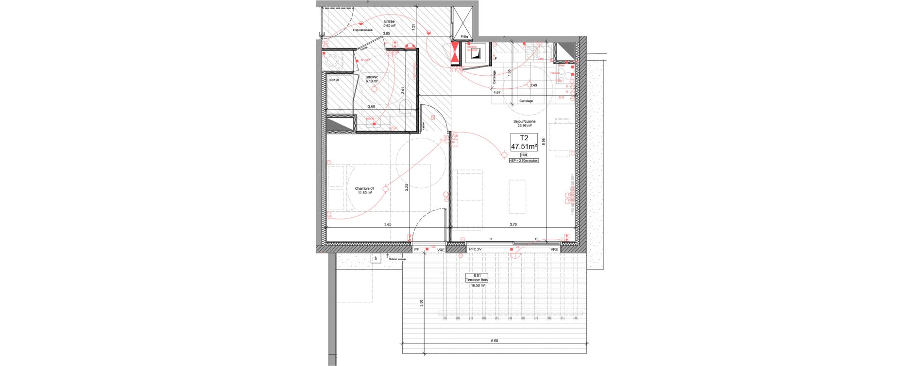 Appartement T2 de 47,51 m2 &agrave; Anglet Larochefoucauld