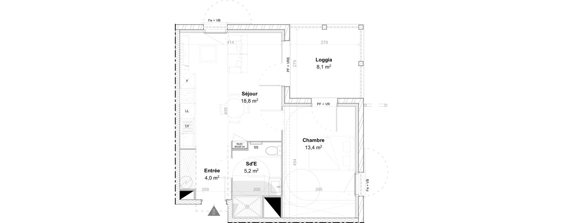 Appartement T2 de 41,40 m2 &agrave; Arbonne Centre