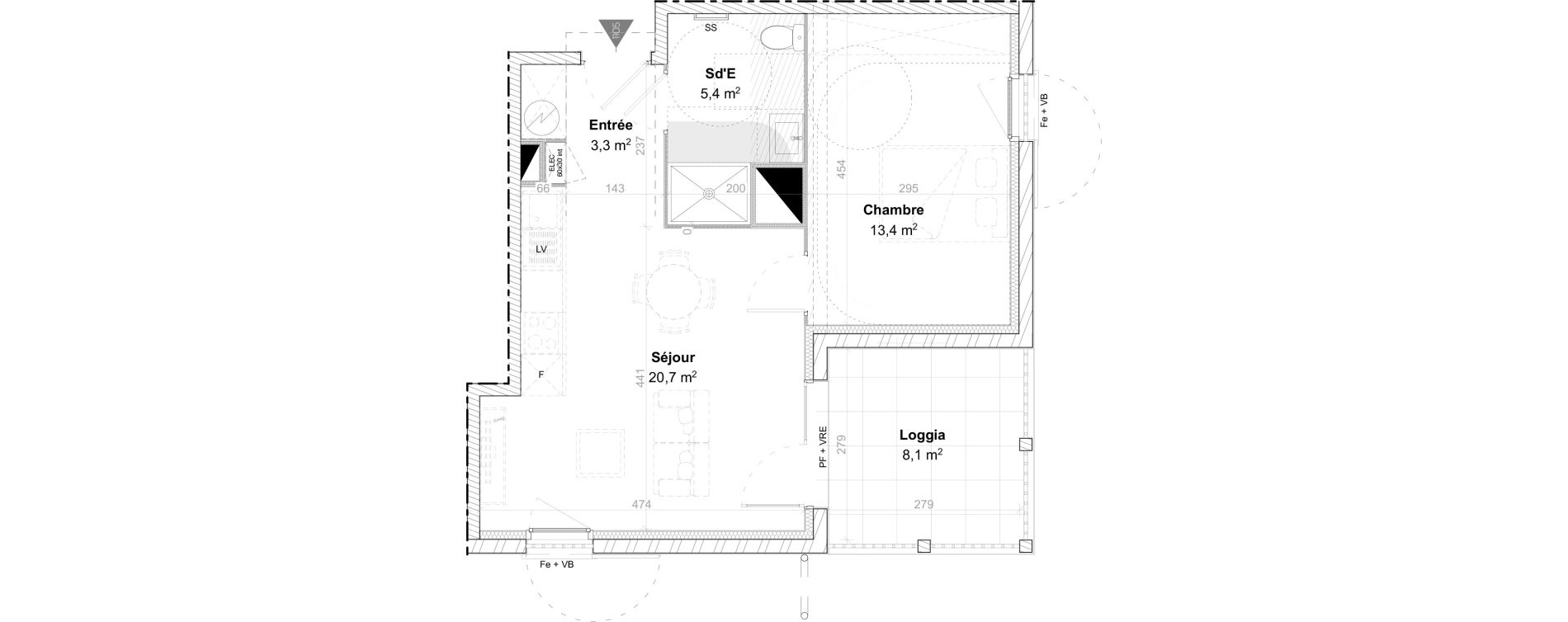 Appartement T2 de 42,80 m2 &agrave; Arbonne Centre