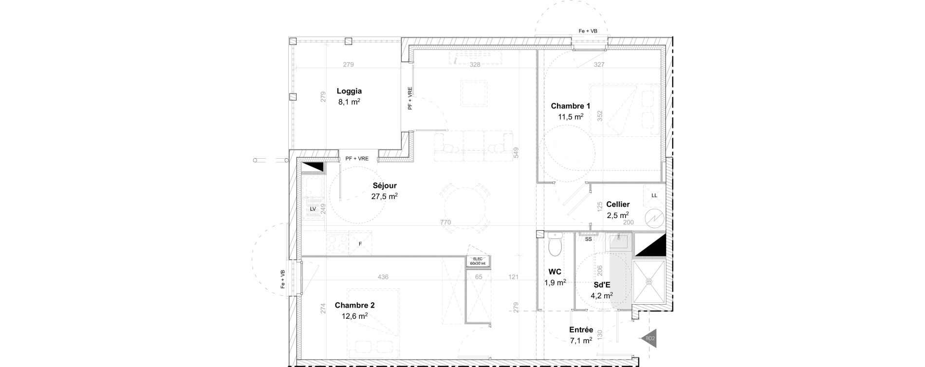 Appartement T3 de 67,30 m2 &agrave; Arbonne Centre