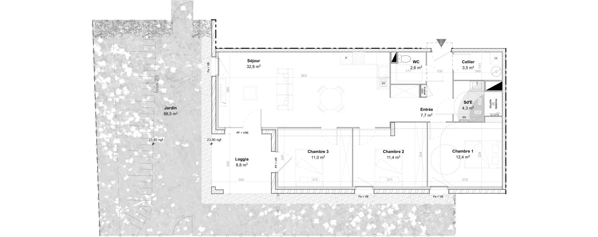 Appartement T4 de 85,70 m2 &agrave; Arbonne Centre