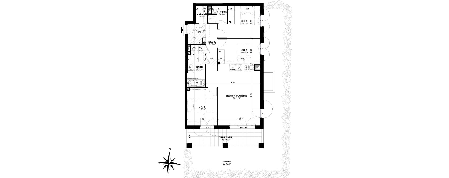 Appartement T4 de 83,21 m2 &agrave; Ascain Centre