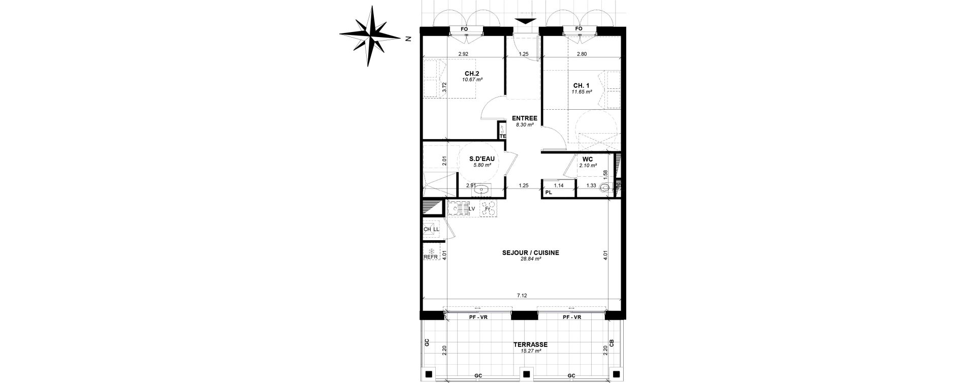 Appartement T3 de 67,36 m2 &agrave; Ascain Centre