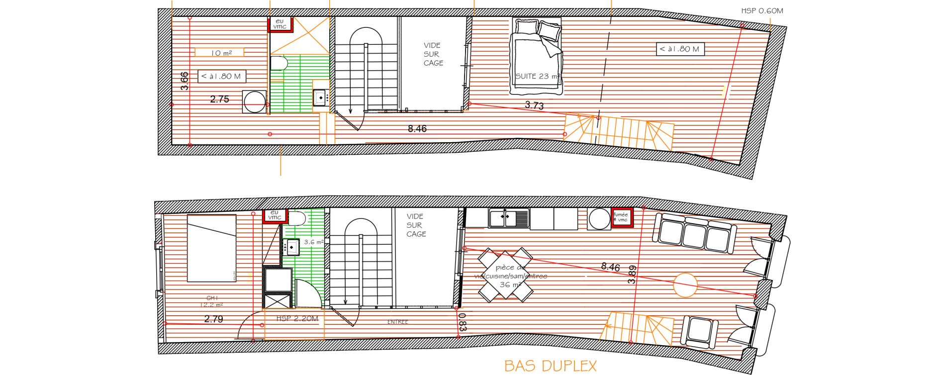 Duplex T3 de 68,80 m2 &agrave; Bayonne Grand bayonne
