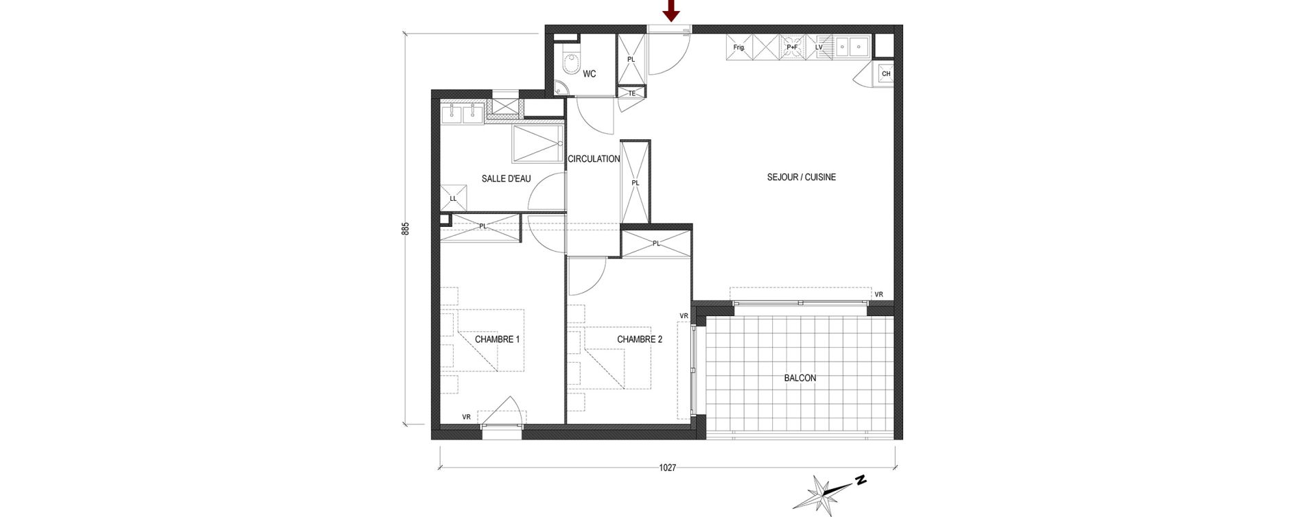 Appartement T3 de 71,18 m2 &agrave; Bayonne Polo-beyris