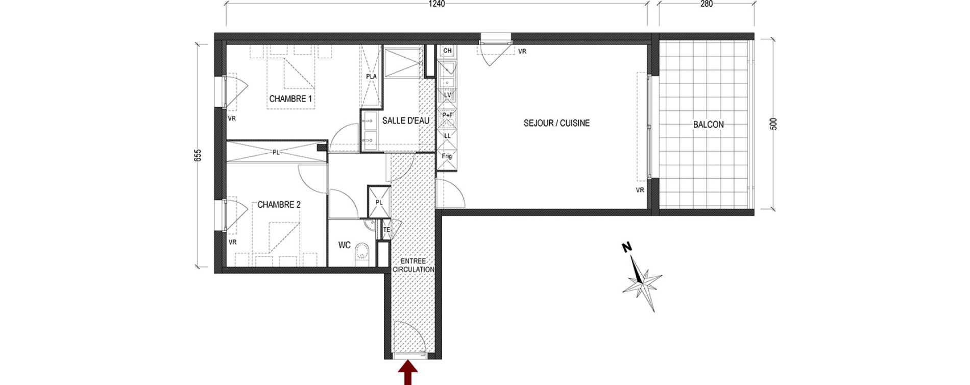 Appartement T3 de 71,78 m2 &agrave; Bayonne Polo-beyris