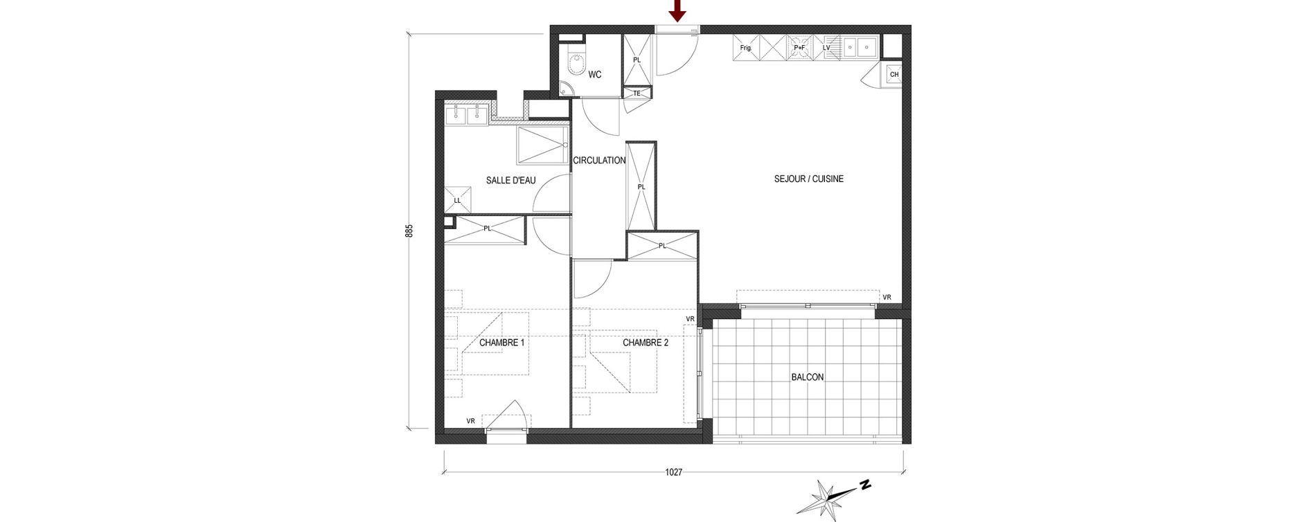 Appartement T3 de 71,33 m2 &agrave; Bayonne Polo-beyris