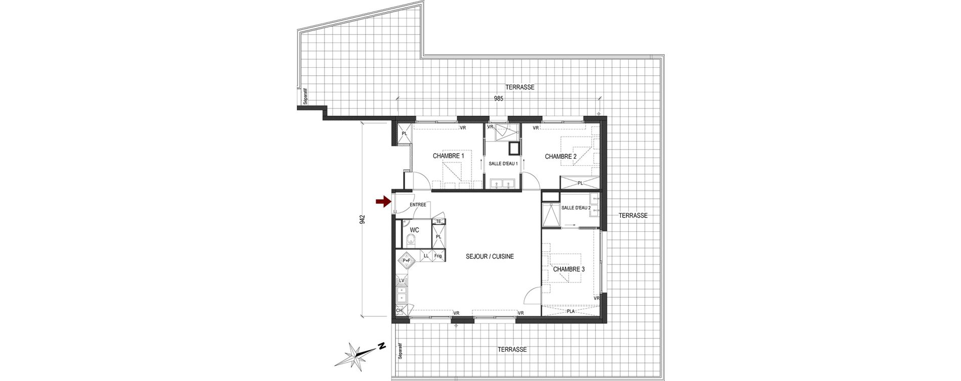 Appartement T4 de 87,56 m2 &agrave; Bayonne Polo-beyris