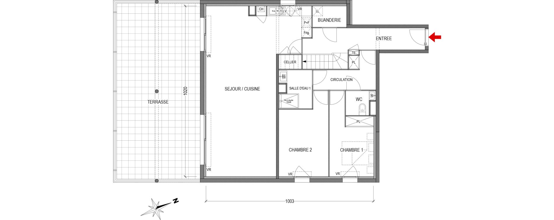 Duplex T5 de 125,64 m2 &agrave; Bayonne Polo-beyris