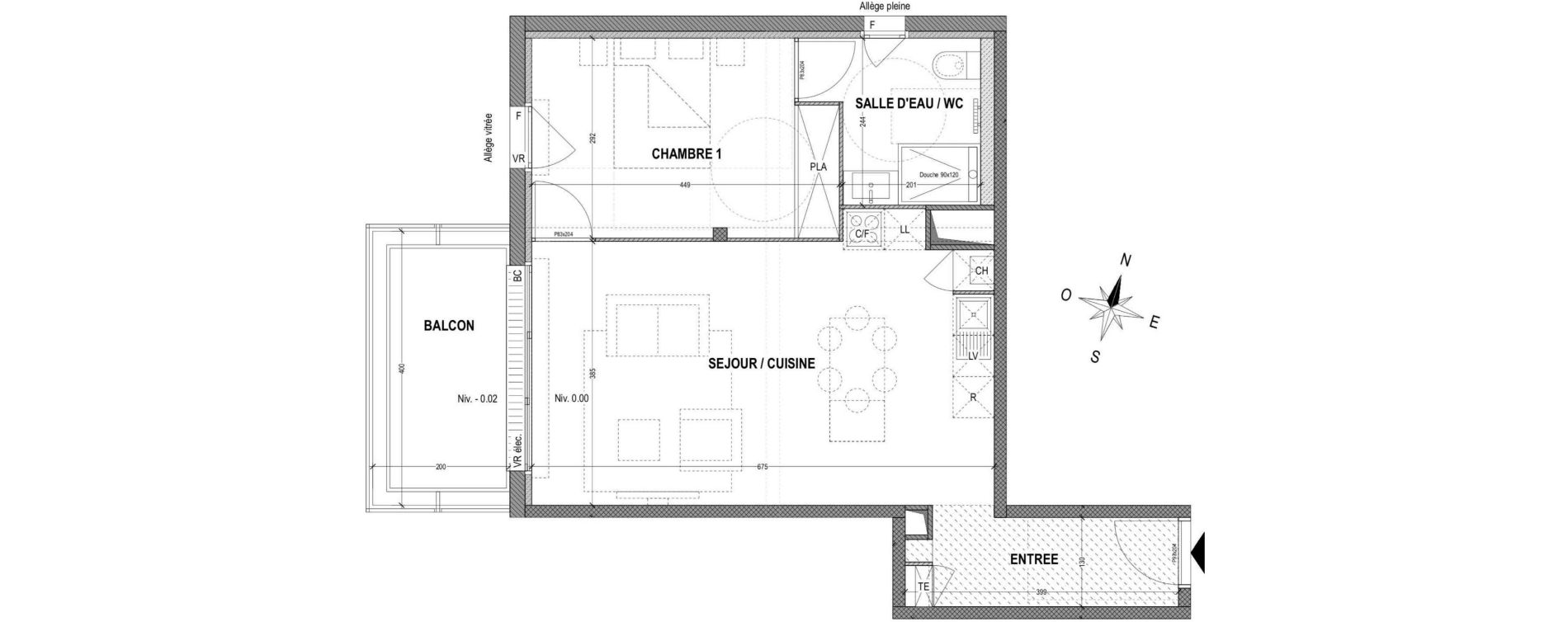 Appartement T2 de 49,33 m2 &agrave; Bayonne Les arrousets