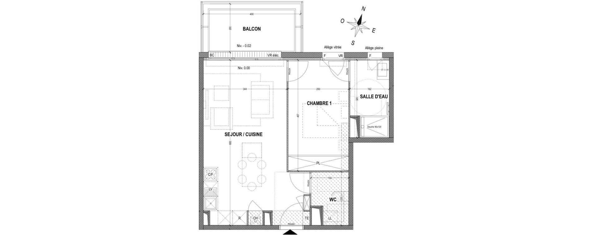 Appartement T2 de 44,39 m2 &agrave; Bayonne Les arrousets