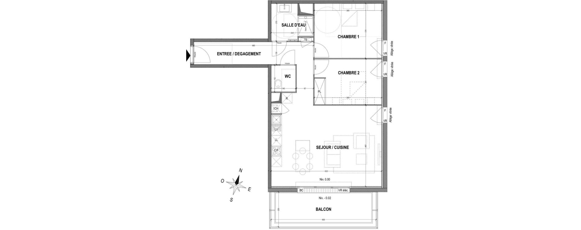 Appartement T3 de 69,84 m2 &agrave; Bayonne Les arrousets