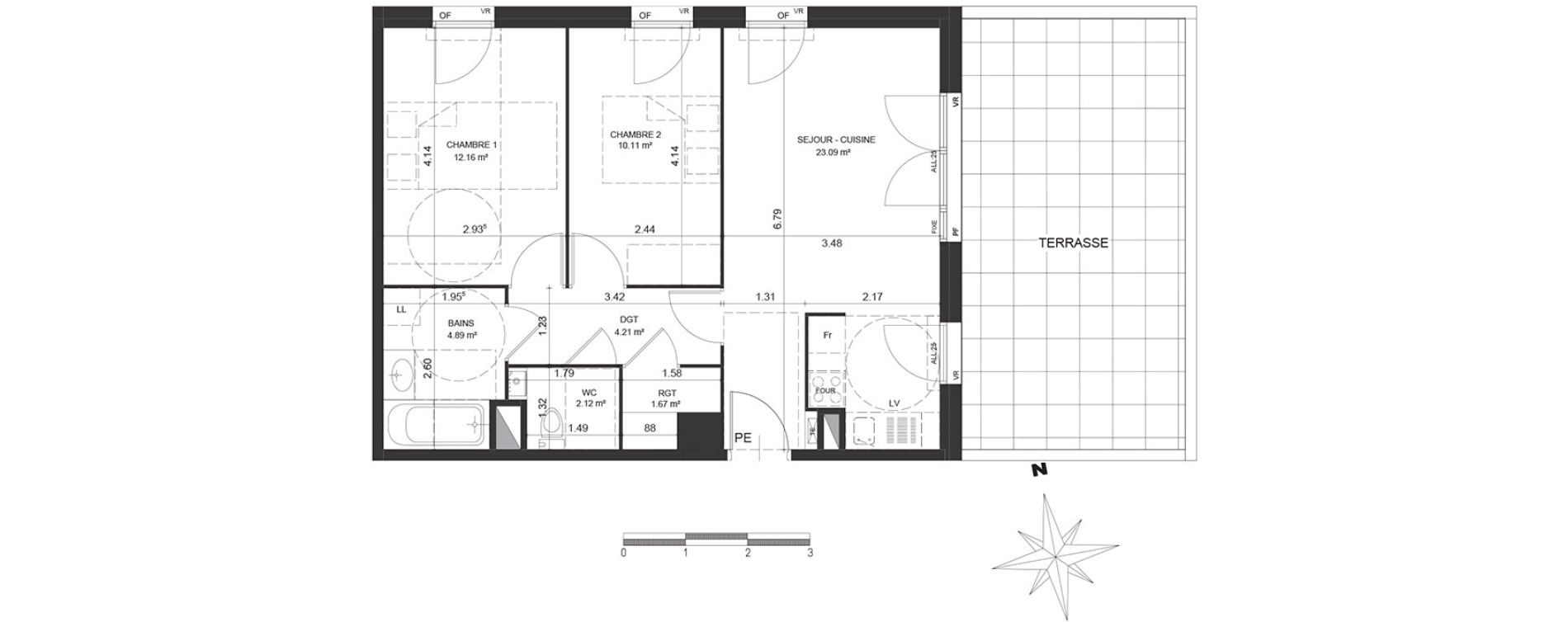 Appartement T3 de 58,25 m2 &agrave; Bayonne Habas