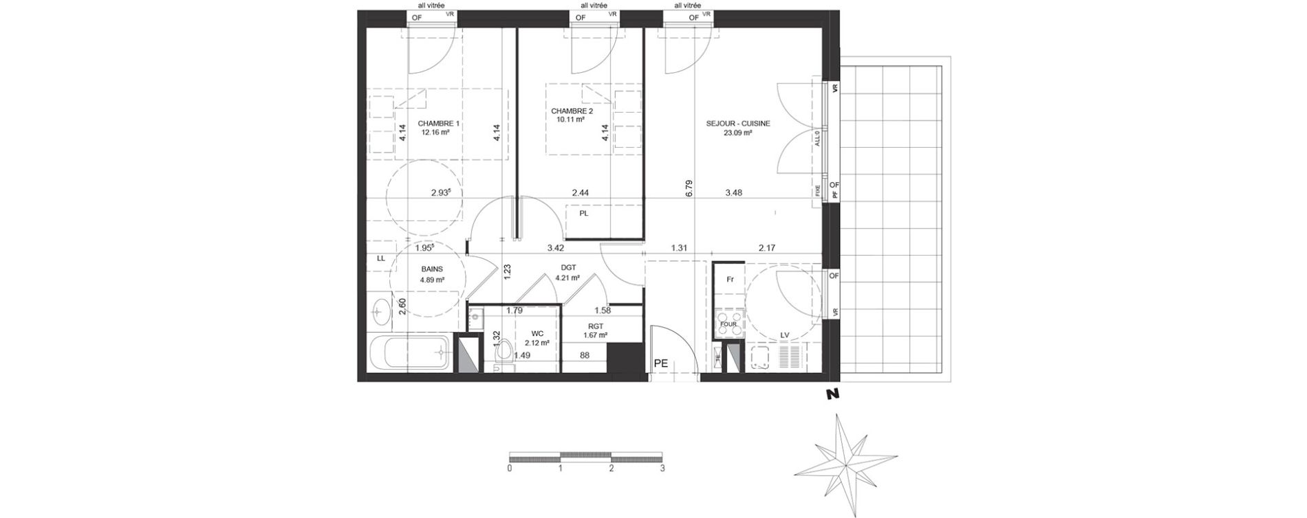 Appartement T3 de 58,25 m2 &agrave; Bayonne Habas