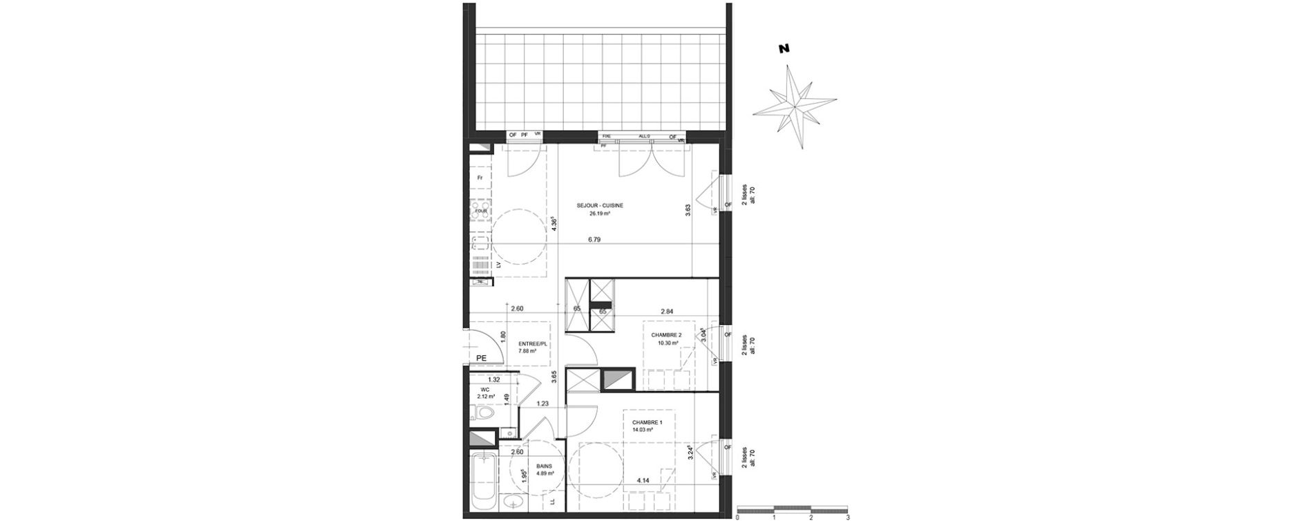 Appartement T3 de 65,99 m2 &agrave; Bayonne Habas