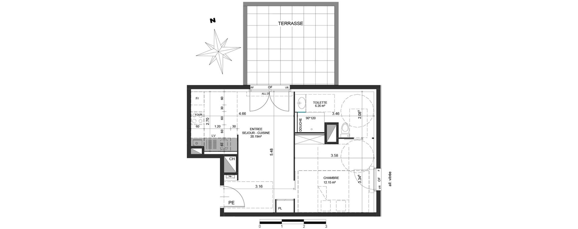 Appartement T2 de 38,60 m2 &agrave; Bayonne Habas
