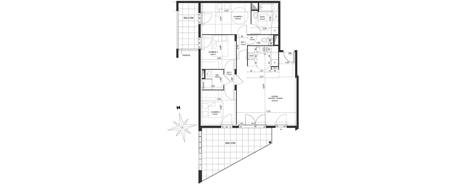 Appartement T4 de 79,80 m2 &agrave; Bayonne Habas