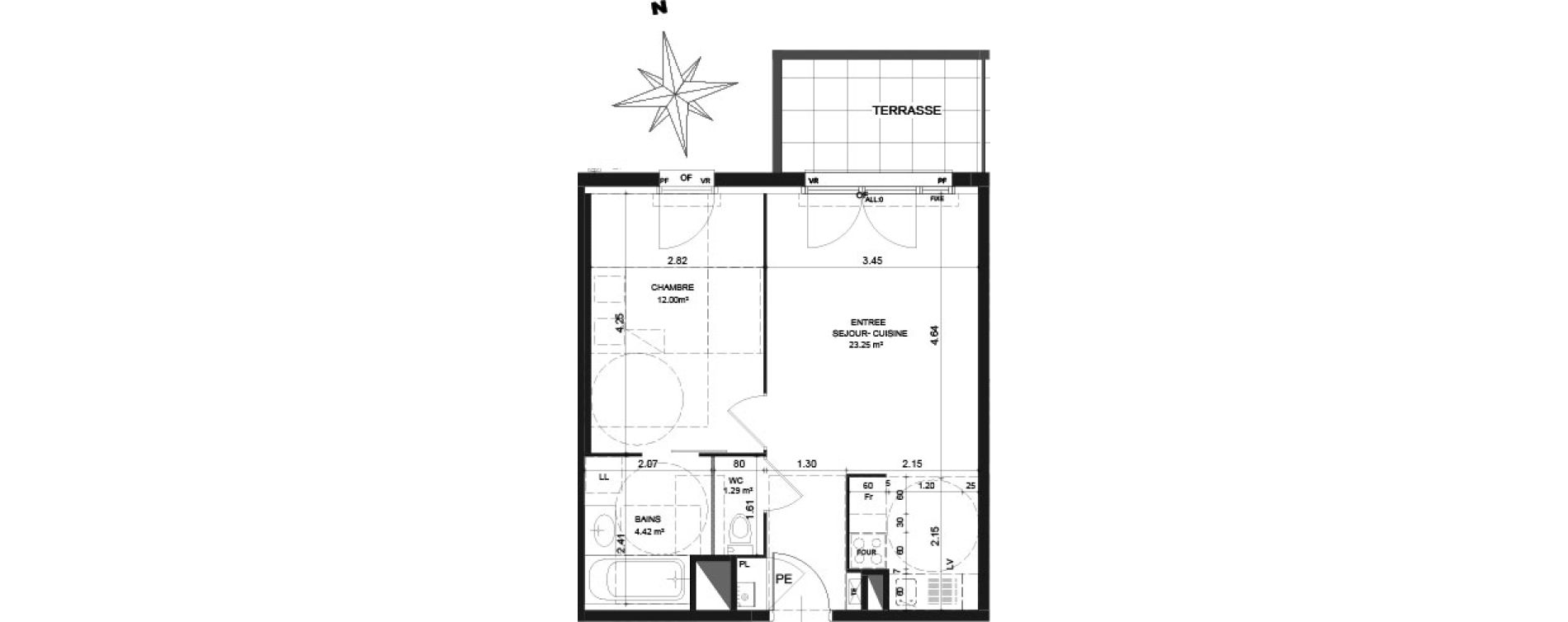 Appartement T2 de 40,96 m2 &agrave; Bayonne Habas