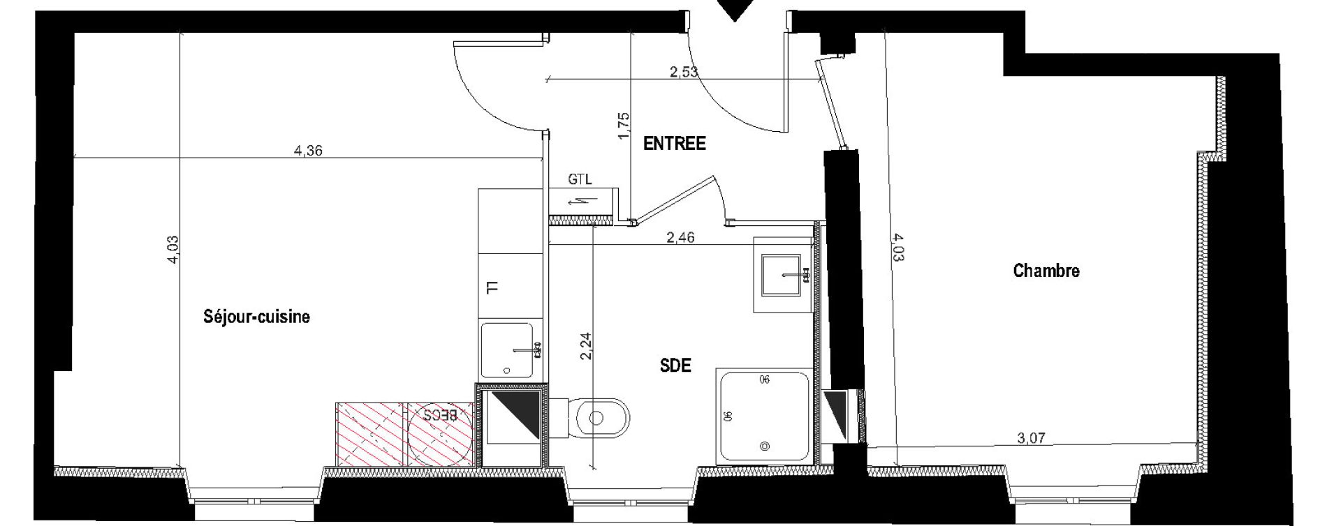 Appartement T2 de 40,03 m2 &agrave; Bayonne Petit bayonne