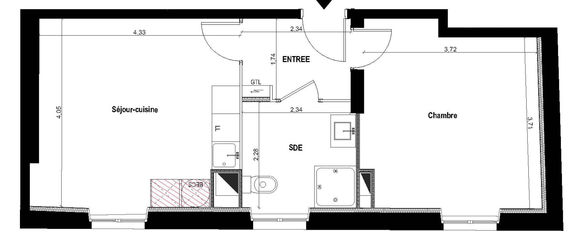 Appartement T2 de 42,17 m2 &agrave; Bayonne Petit bayonne