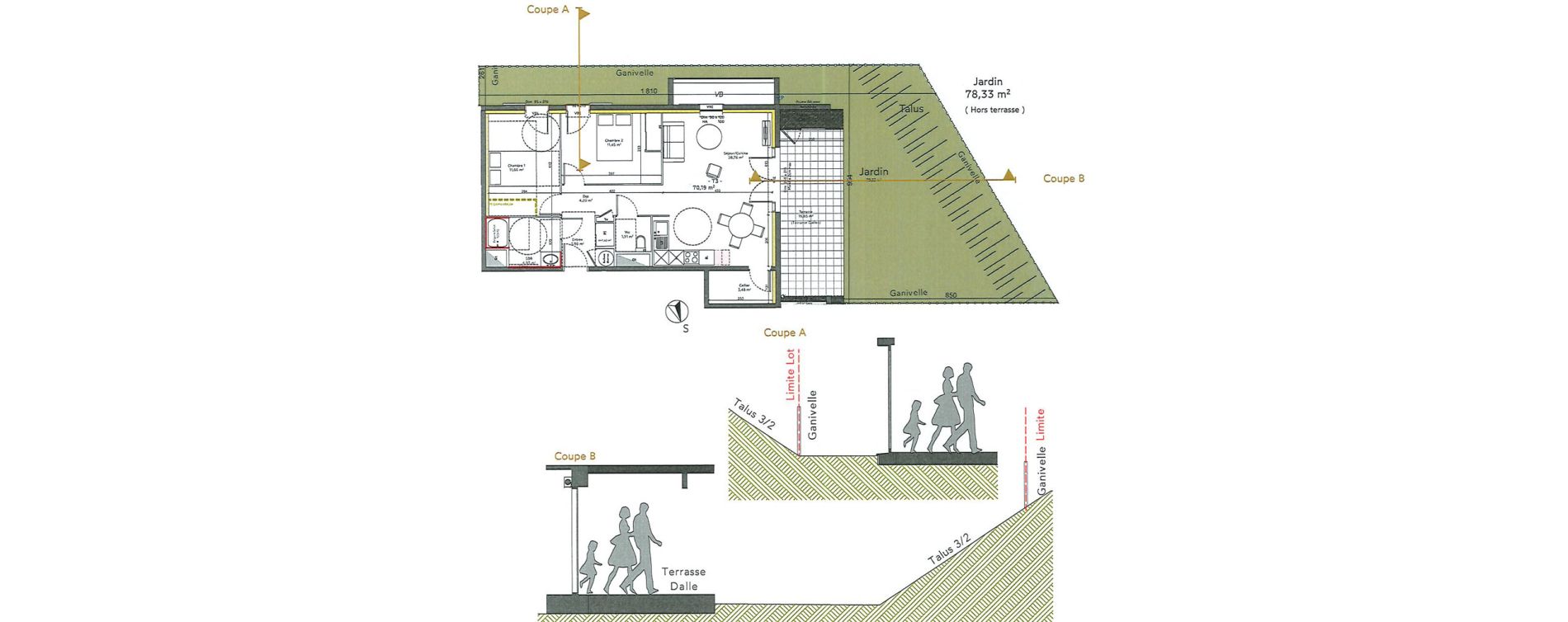 Appartement T3 de 69,82 m2 &agrave; Bidart Centre