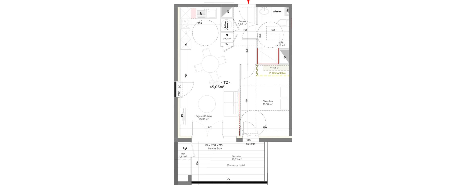 Appartement T2 de 45,58 m2 &agrave; Bidart Centre