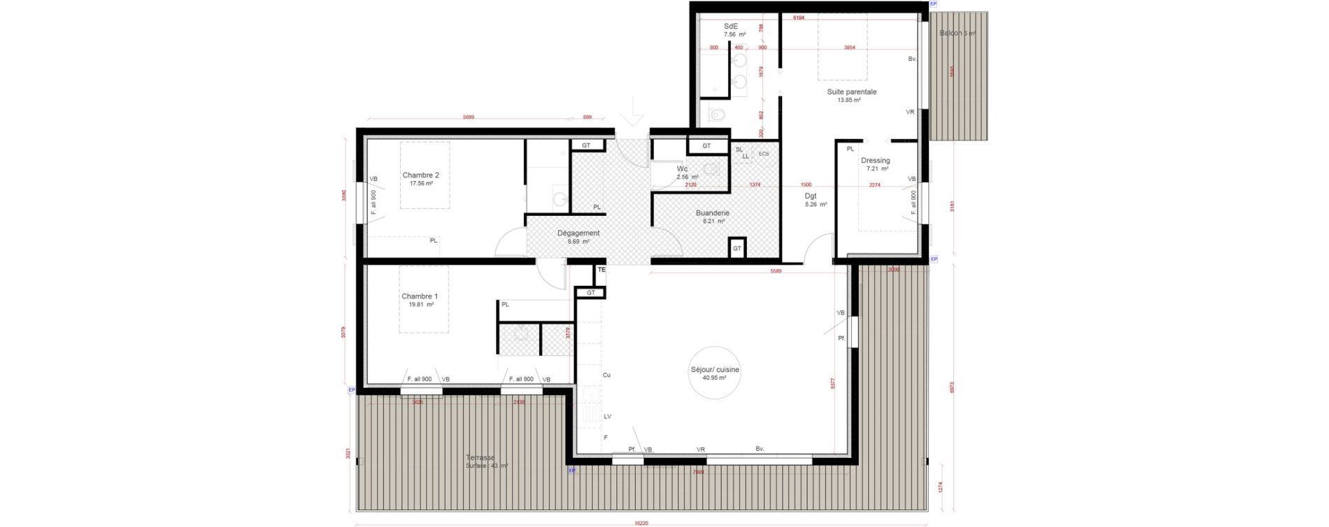 Appartement T4 de 131,66 m2 &agrave; Bidart Centre