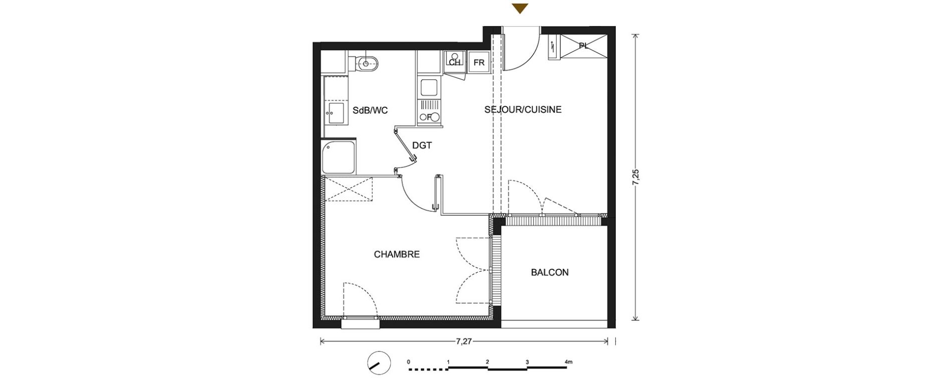 Appartement T2 de 40,20 m2 &agrave; Bill&egrave;re Centre
