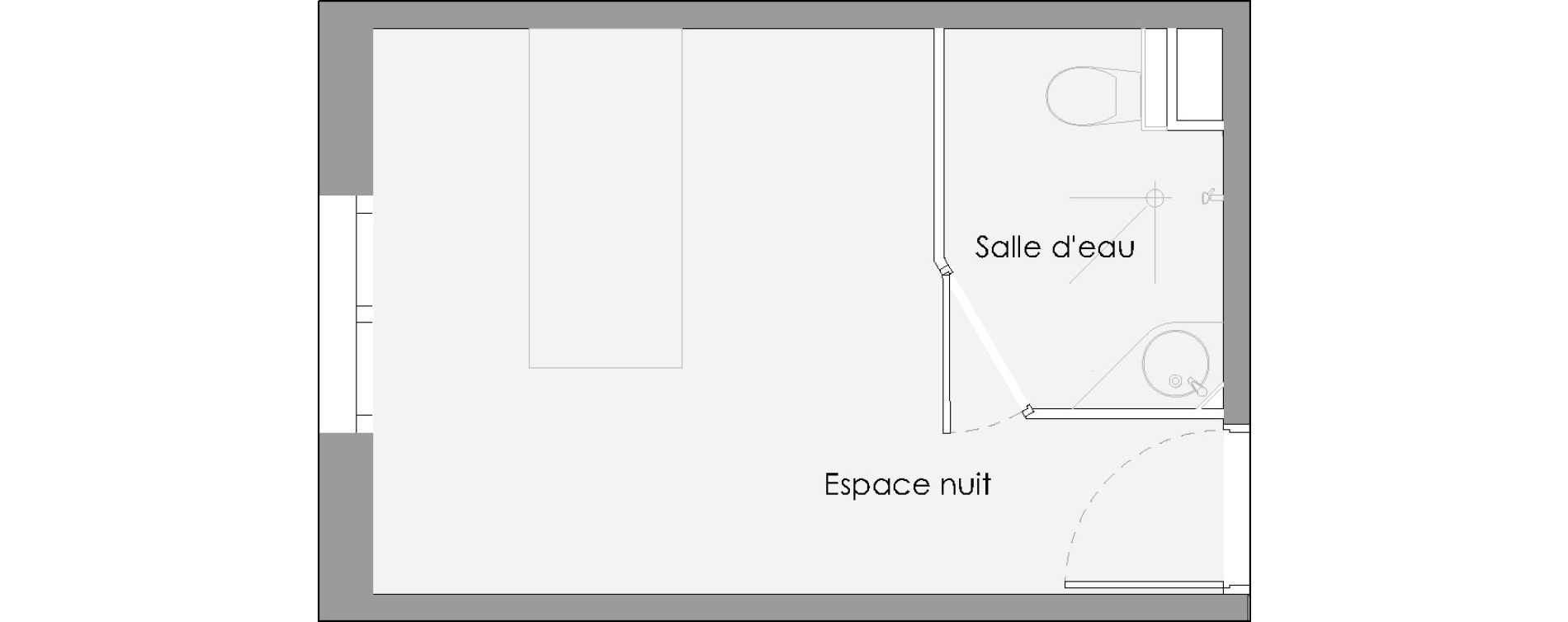 Chambre de 16,15 m2 &agrave; Bordes Centre